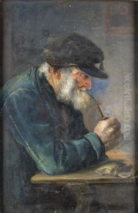 Bartiger Mann Mit Pfeife