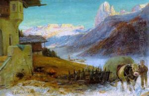 Sudtiroler Landschaft Im Vorfruhling