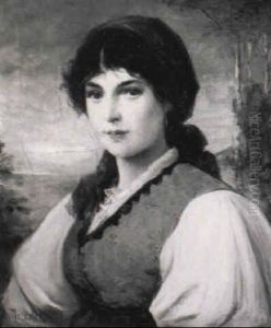 Lucia (dunkelhaariges Madchen Mit Rotem Kopftuch)