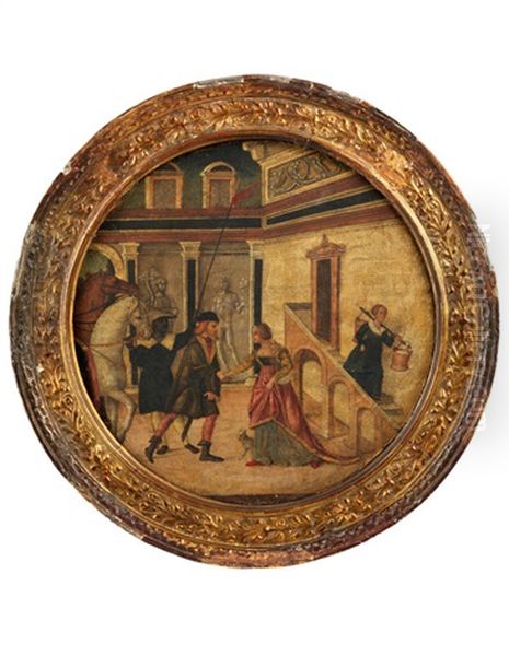 Begegnung Eines Paares In Einem Palasthof (lucio Tarquinius Collatino Grusst Seine Frau Lucrezia?) - view 1
