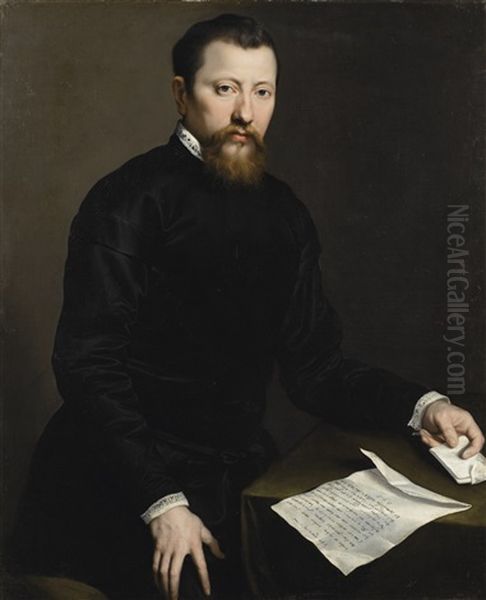 Portrait Of A Man Holding A Letter - view 1