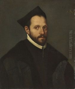 Portrait Of A Cleric, Bust-length by Giovanni Battista Moroni