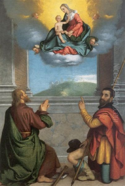 Madonna And Child In Glory With Saints Rocco And Giacomo - view 1
