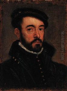 Portrait Of A Gentleman In A Black Cap And Doublet