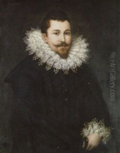 Portratt Av Adling I Spetskrage by Giovanni Battista Moroni