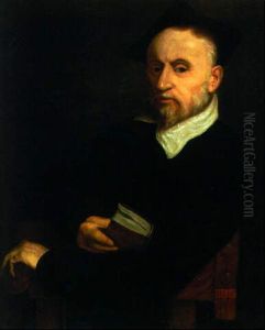 Portrait Of A Scholar, Seated Half-length, In Black Costume, Holding A Book
