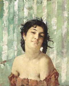 Portrait Of An Italian Girl by Aime-Nicolas Morot