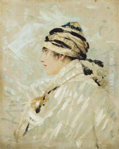 Profile Of A Girl In A Hat by Aime-Nicolas Morot