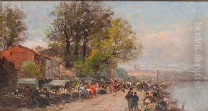 Les Bords De La Seine by Aime-Nicolas Morot
