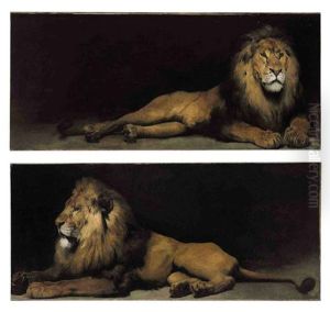 Reclining Lions (pair) by Aime-Nicolas Morot