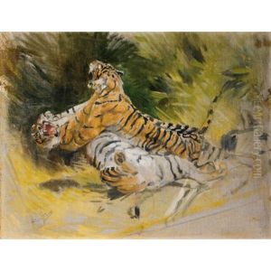 Deux Tigres Combattant