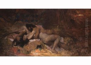 Satyr Und Nymphe by Aime-Nicolas Morot