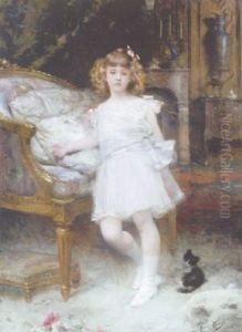 Portrait Of Janine Potin With A Kitten