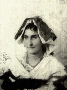 Portrait Of A Peasant Woman by Aime-Nicolas Morot
