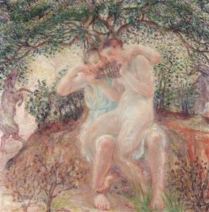 Daphnis And Chloe (ca. 1918) - Verso: Portrait Of A Lady