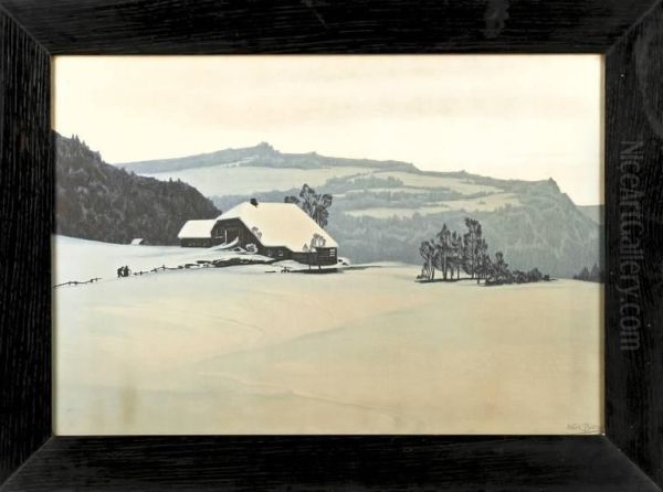 Winterlandschaft Mit Bauernhof In Weiter - view 1