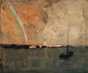 Coastal Scene With Rainbow