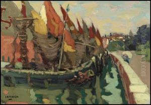 Boats By A Promenade