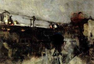 Nocturne - Seine By Night (landscape Near Rail) by James Wilson Morrice