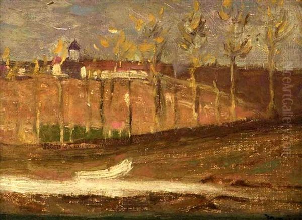 Rural Landscape With Village On The Horizon - view 1