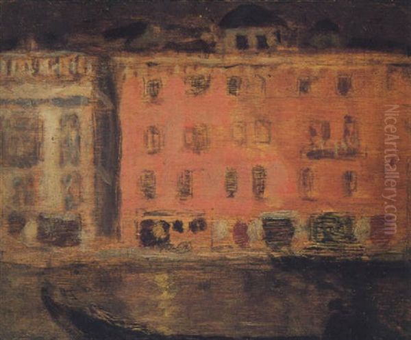 Venetian Canal Scene With A Gondolier In The Foreground - view 1