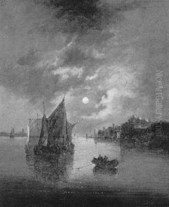 Mondschein Uber Einer Kustenlandschaft by Charles Greville Morris