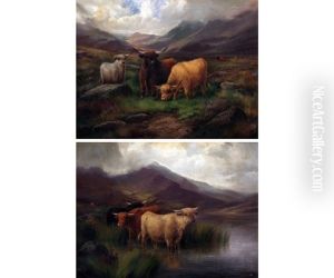 Highland Cattle In A Landscape