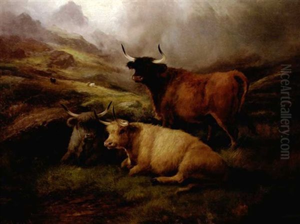 Highland Landscape With Cattle - view 1