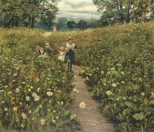 Gathering Wild Flowers by Philip Richard Morris