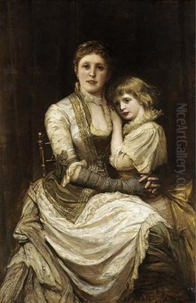 Portrait Of A Mother And Daughter, Seated - view 1