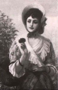 Portrait De Jeune Femme Au Panier by Philip Richard Morris