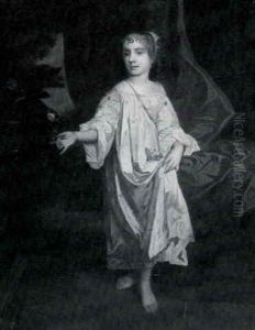 Portrait Of A Girl Feeding A Parrot by William Bright Morris