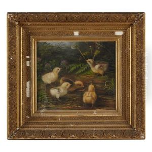 Chicks Catching Insects by N. E. Morse