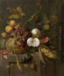 Stilleben Mit Fruchten Und Insekten