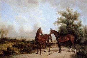 Two Horses Along The Path Two Horses Along The Path