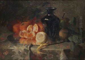 Nature Morte Aux Oranges, Citron Et Vase