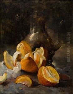 Nature Morte A La Theiere Et Aux Oranges