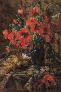 Coquelicots Et Coupe Aux Raisins by Frans Mortelmans