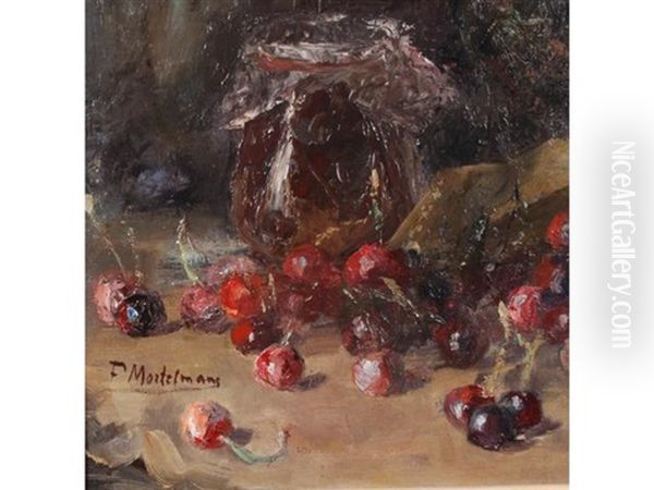 Nature Morte Aux Roses, Au Pot De Confitures Et Aux Cerises - view 1