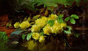 Gelbe Rosen by Frans Mortelmans