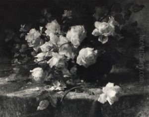 Stilleben Mit Gelben Rosen by Frans Mortelmans