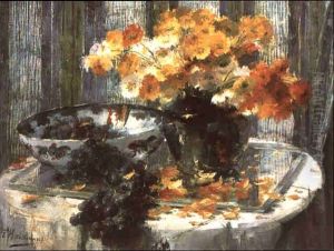 Stilleben Mit Blumen Und Weintrauben Stilleben Mit Blumen Und Weintrauben