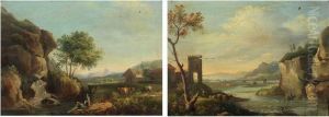Paesaggio Con Armenti E Paesaggio Fluviale by Vittorio Maria Bigari