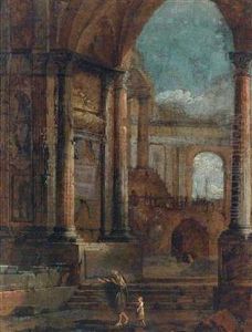 Ein Paar Architekturszenen by Vittorio Maria Bigari