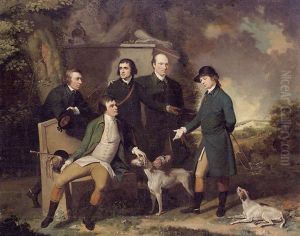 Group Portrait Of Edmund, 7th Earl Of Cork, Mr. Bingham, The Reverend Charles Digby, Colonel Cox And The Reverend Mr. Hume by John Hamilton Mortimer