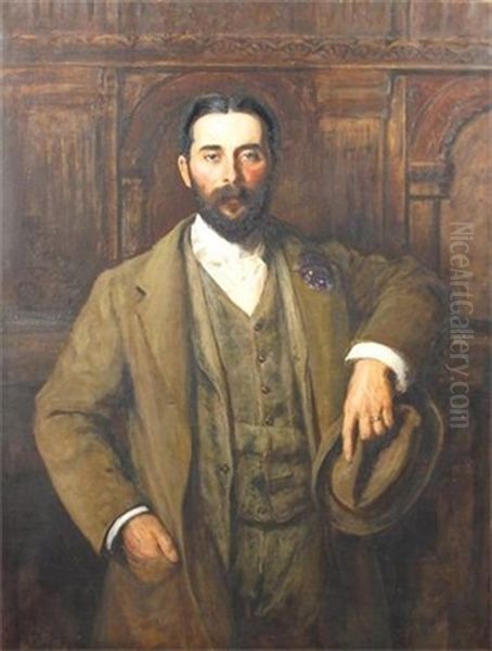 Portrait Of Edward S. Mostyn Pryce In A Panelled Interior - view 1