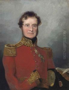 Portrait Of Lord Fitzroy James Henry Somerset, 1st Baron Raglan (1788-1855) In Military Uniform, A Plumed Hat Under His Left Arm by Andrew Morton