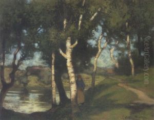 A Woodland Path At Dusk by Thomas Corson Morton