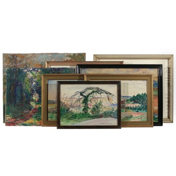 A Sunny Autumn Landscape (+ 7 Others; 8 Works, , Various Media And Sizes) - view 1