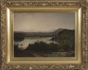 Landscape With River And Boat Landing by Joseph Morviller